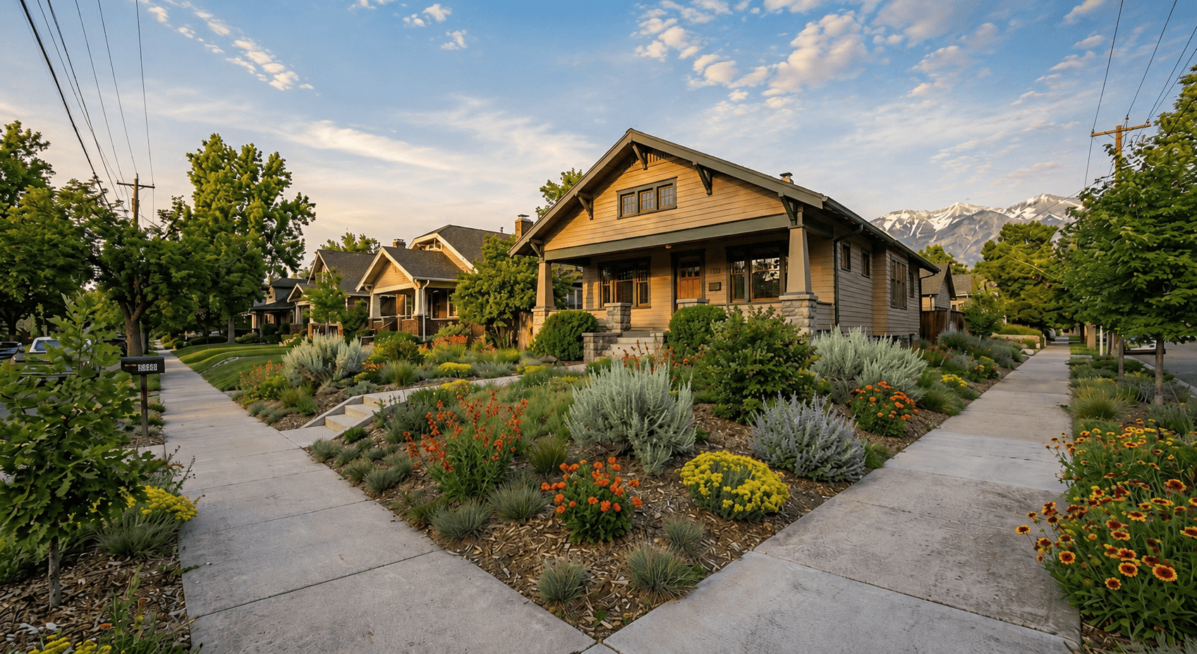 Front yard after — native habitat install